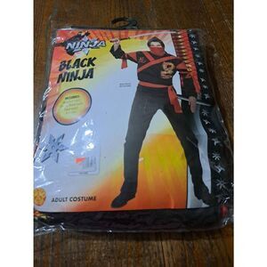 New Mens Standard Size Rubies Black Ninja Halloween Costume Dress Up Cosplay